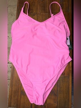 Target Pink One-Piece Swim Suit with Slim Straps